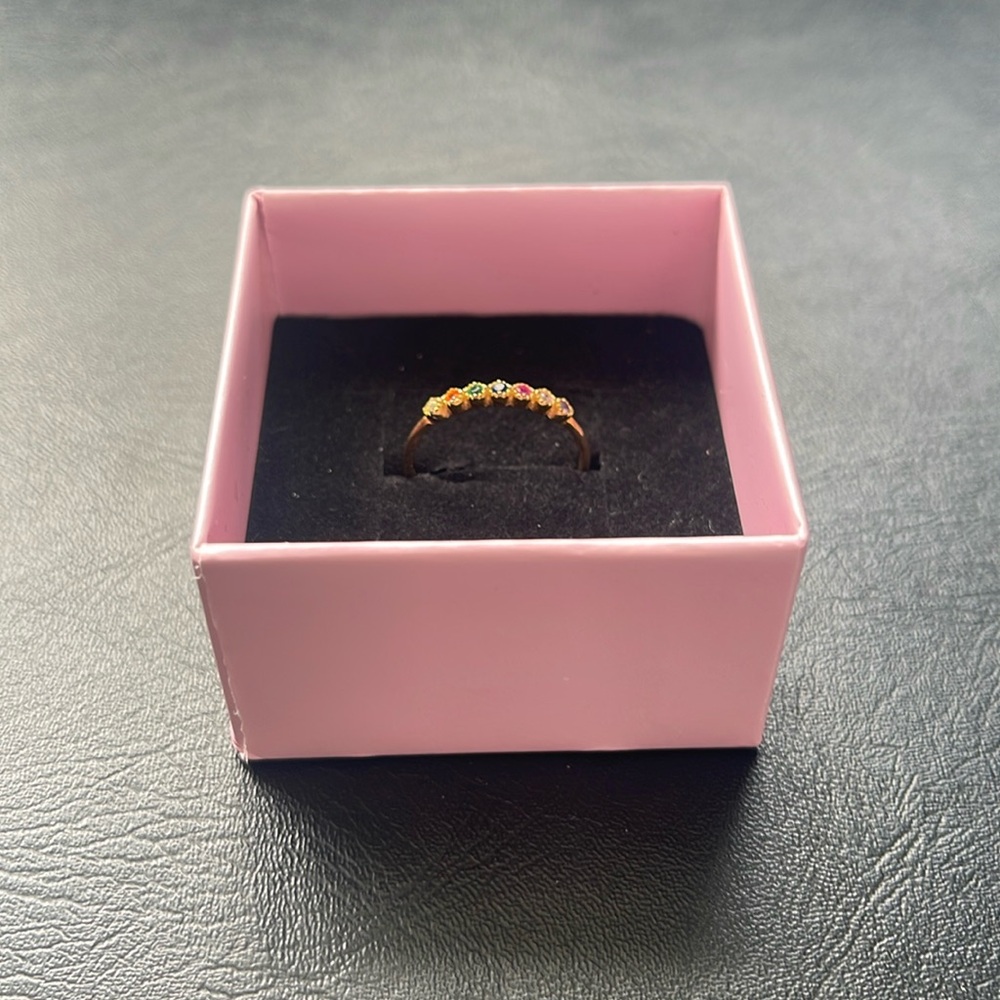 Brand New Colorful Golden Ring With Gift Box